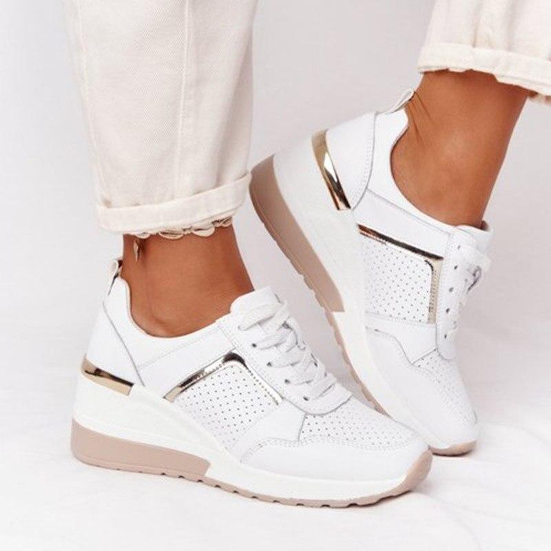 Platform Sneakers for Women with Breathable Mesh and Arch Support