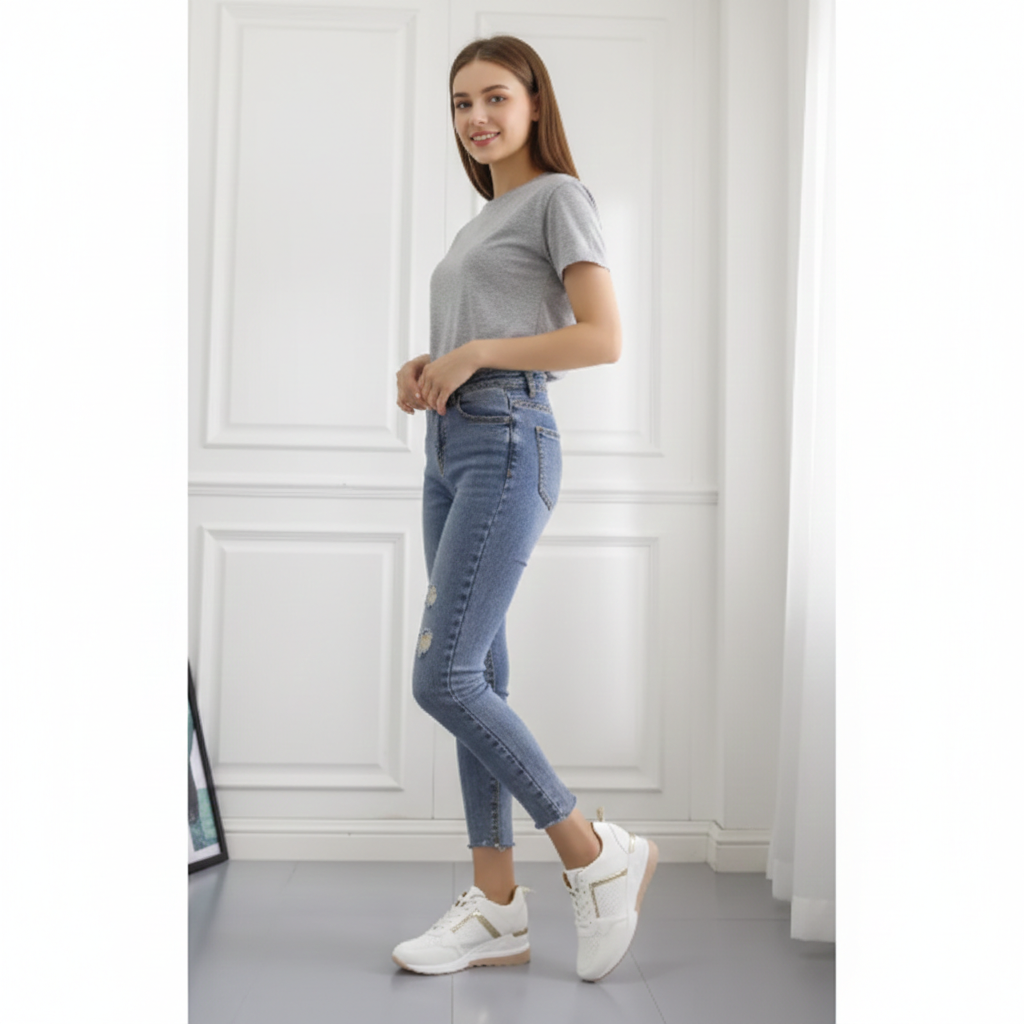 Platform Sneakers for Women with Breathable Mesh and Arch Support