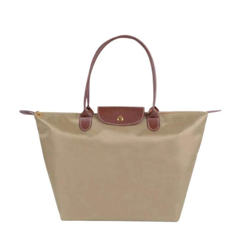 Structured Shoulder Bag with Organized Interior and Dust Bag, Day-to-Night