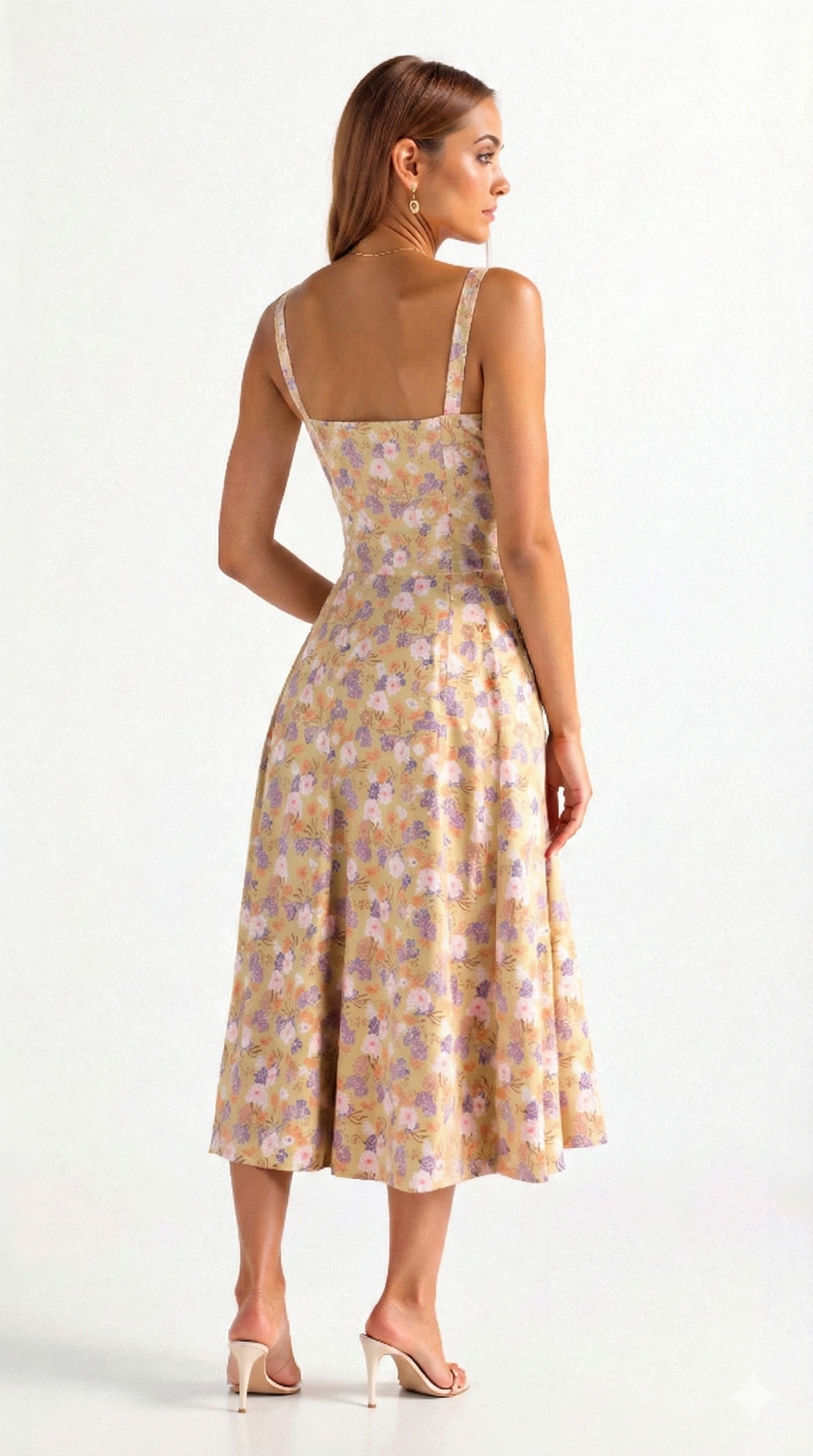 Women's Summer Midi Dress with Side Split and Breathable Fabric, Relaxed Mid-Calf Fit