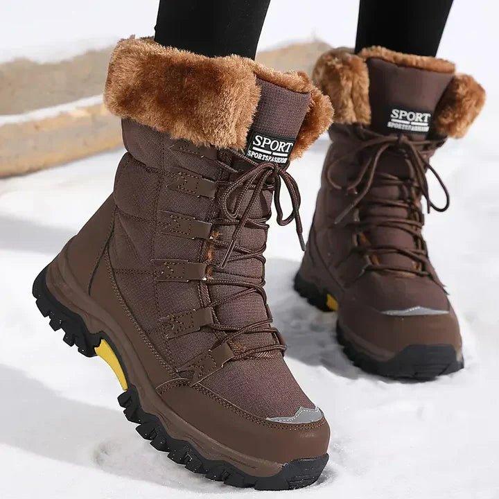 Waterproof Winter Boots with Faux Fur Lining and Removable Insole, Non-Slip Outsole