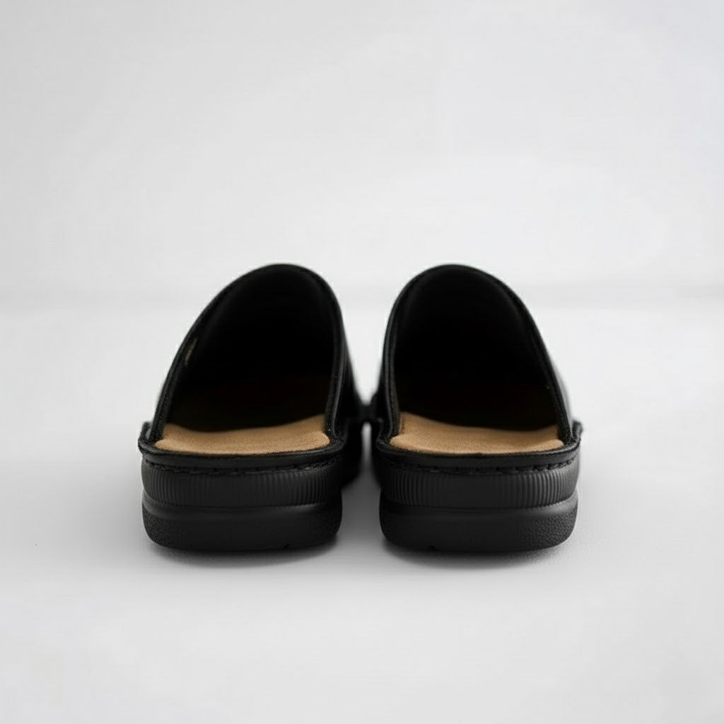 Men's Orthopaedic Clogs with Breathable Leather and Slip-On Design, Cushioned Insole