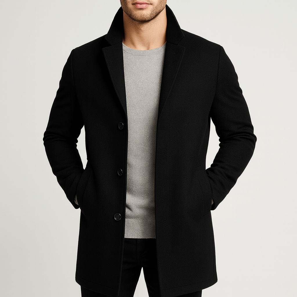 Luminovi | Tailored Trench Coat with Hidden Buttons