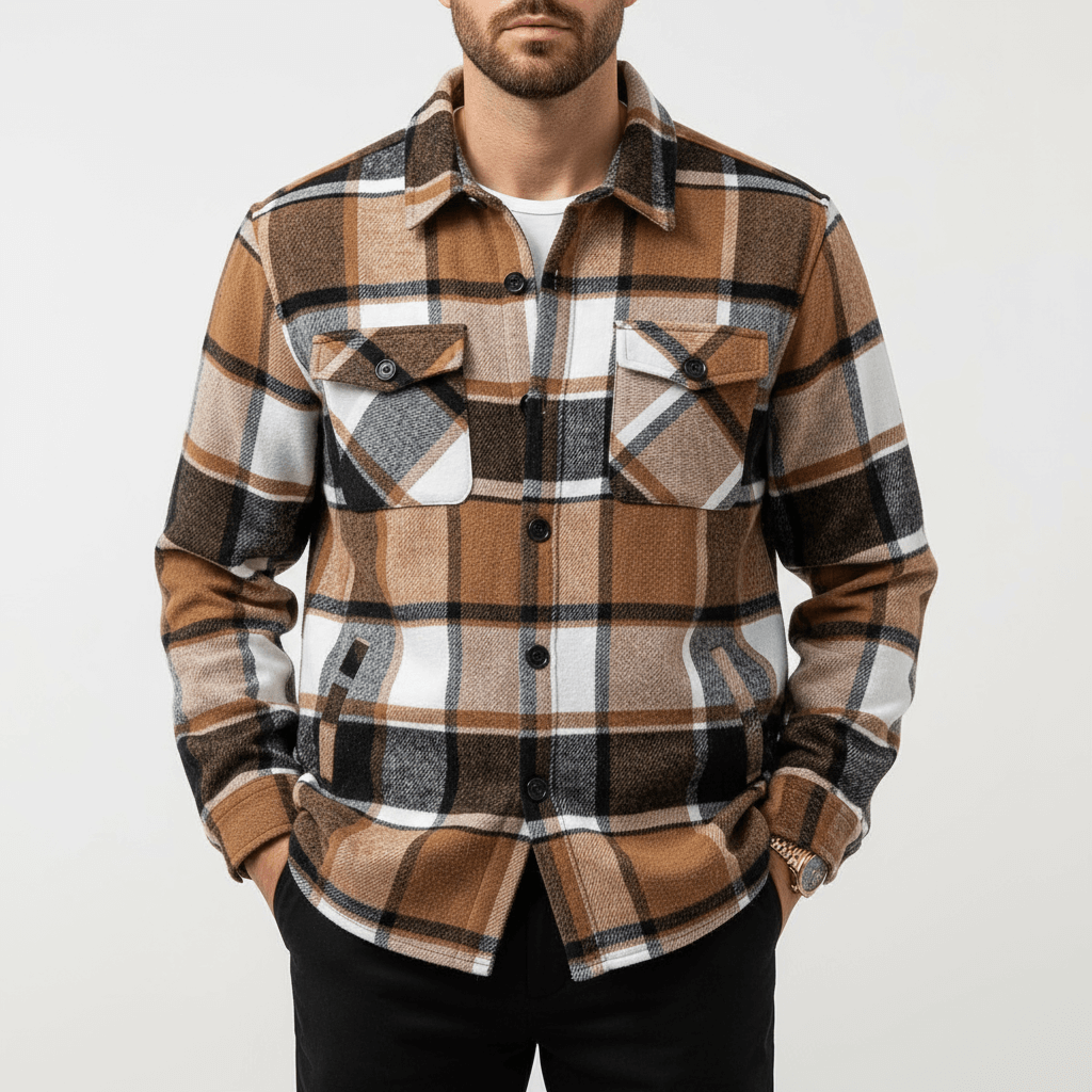 Luminovi | Checkered Button Jacket