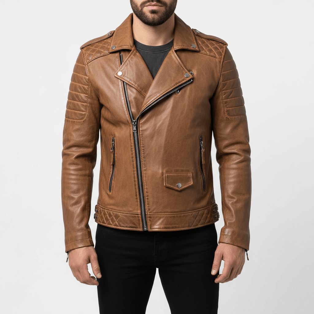 Luminovi | Leather Zip Jacket
