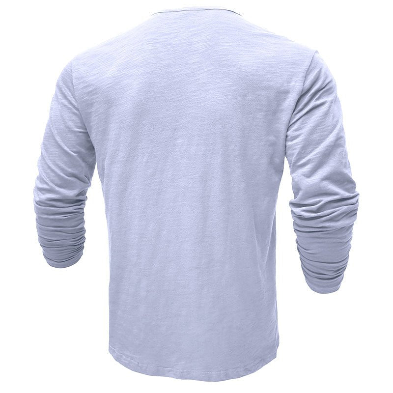 Men's Henley Shirt with Long Sleeve and Soft Breathable Knit, Regular Fit