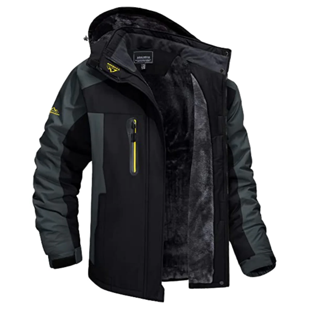 Stretch Outdoor Jacket with Wind Blocking Shell and Full Zip Closure