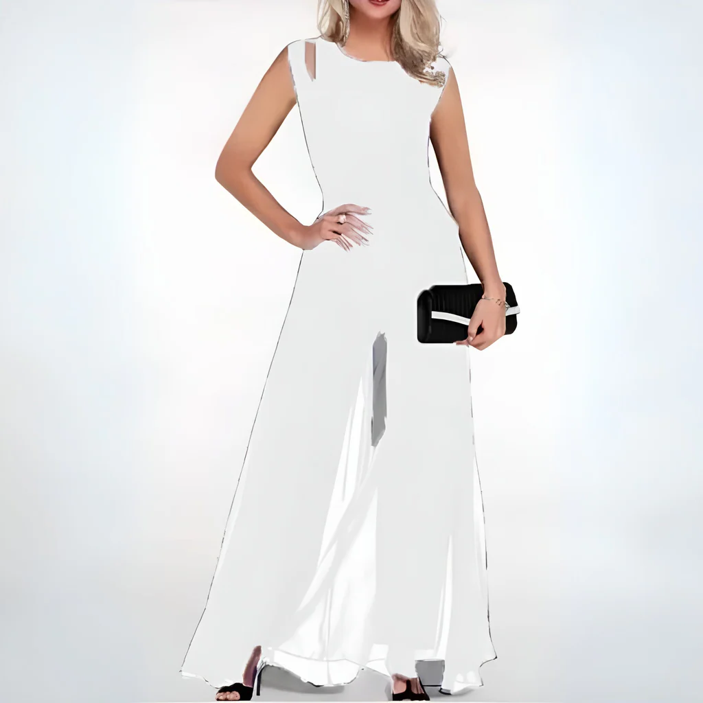 Women's Slim Fit Jumpsuit with Side Pockets and Breathable Fabric, Machine Washable