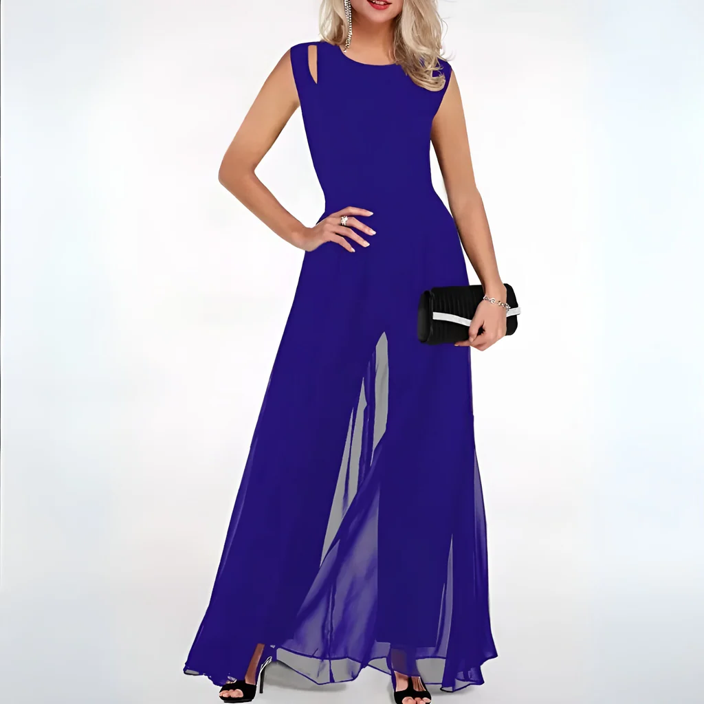 Women's Slim Fit Jumpsuit with Side Pockets and Breathable Fabric, Machine Washable