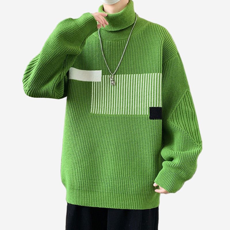 LUMINOVI | Rib Knit Turtleneck Sweater
