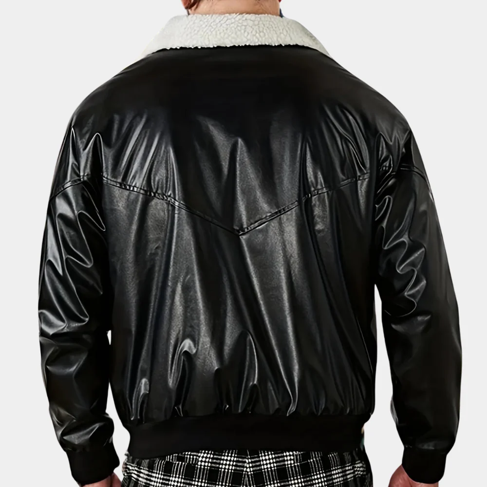 LUMINOVI | Faux Shearling Bomber Jacket