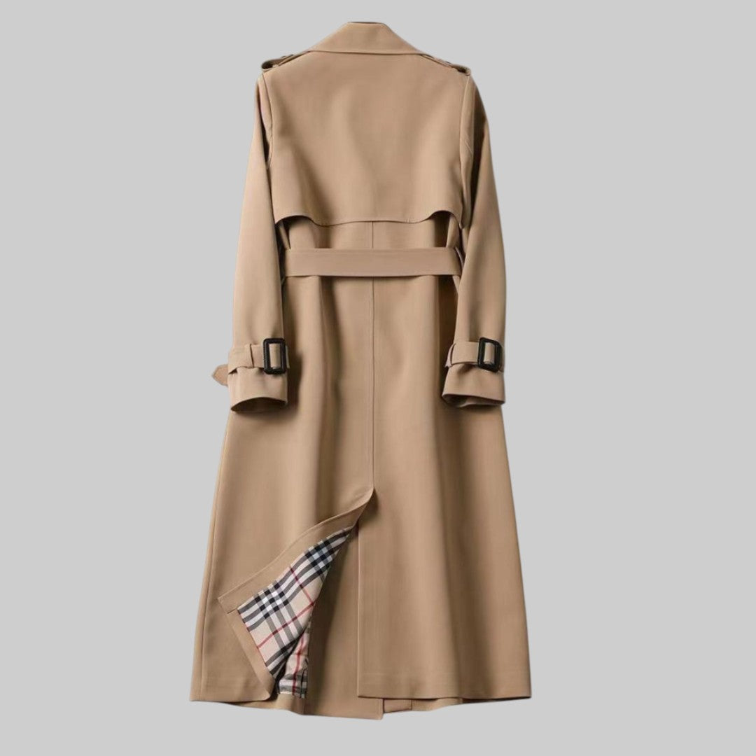 Tailored Trench Coat with Structured Silhouette and Reinforced Button Closure