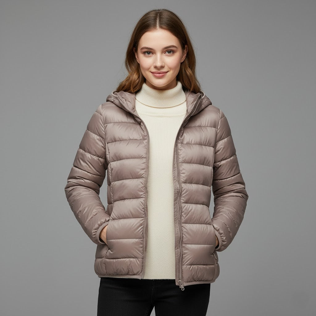 Lightweight Padded Jacket for Women with Breathable Lining