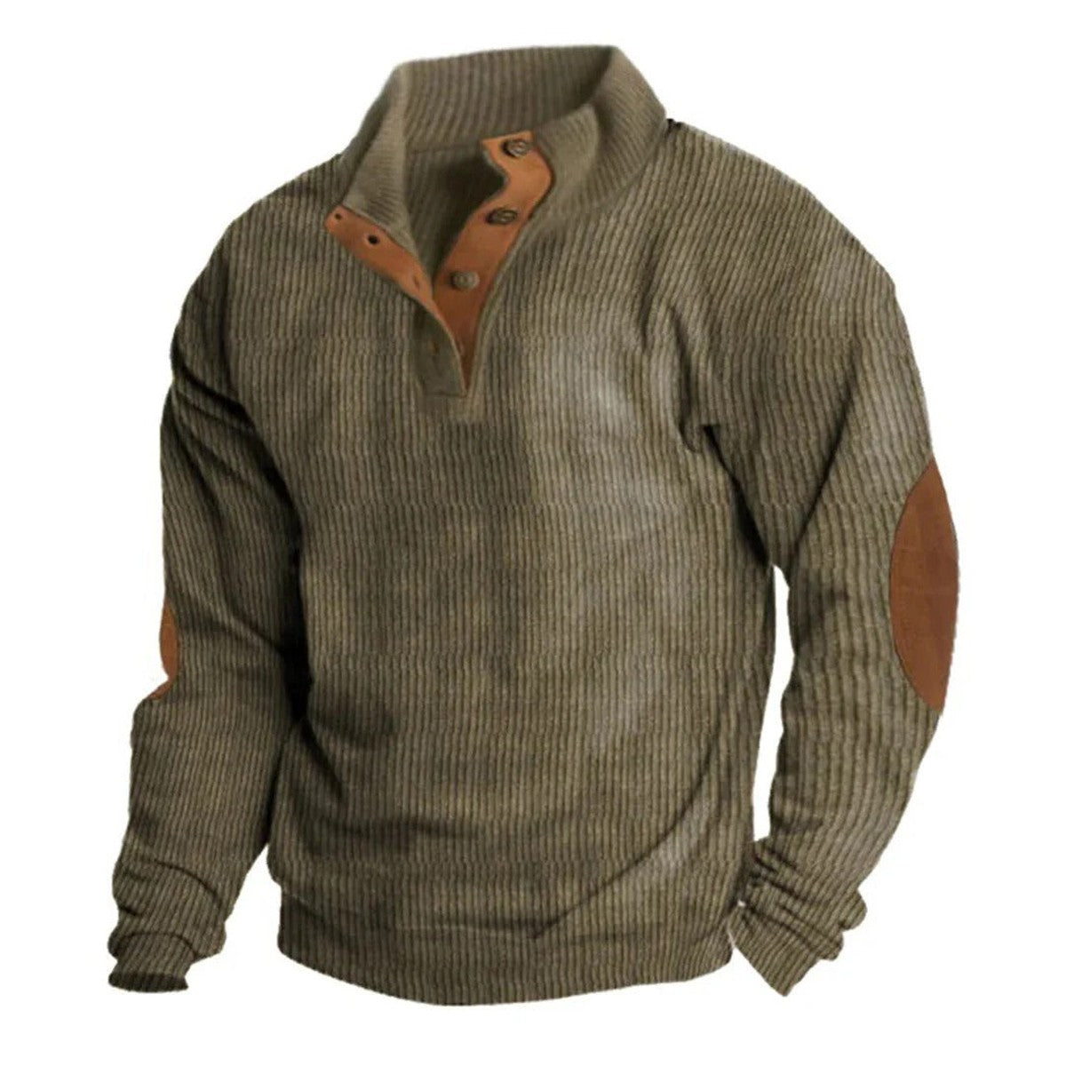 Men Textured Knit Quarter Zip Polo Sweater with Long Sleeves