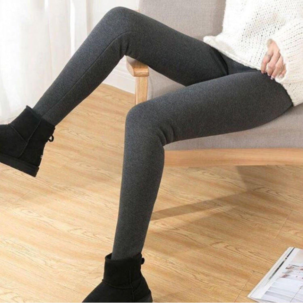High Waisted Thermal Leggings with Thick Plush Fleece Lining for Cold Weather