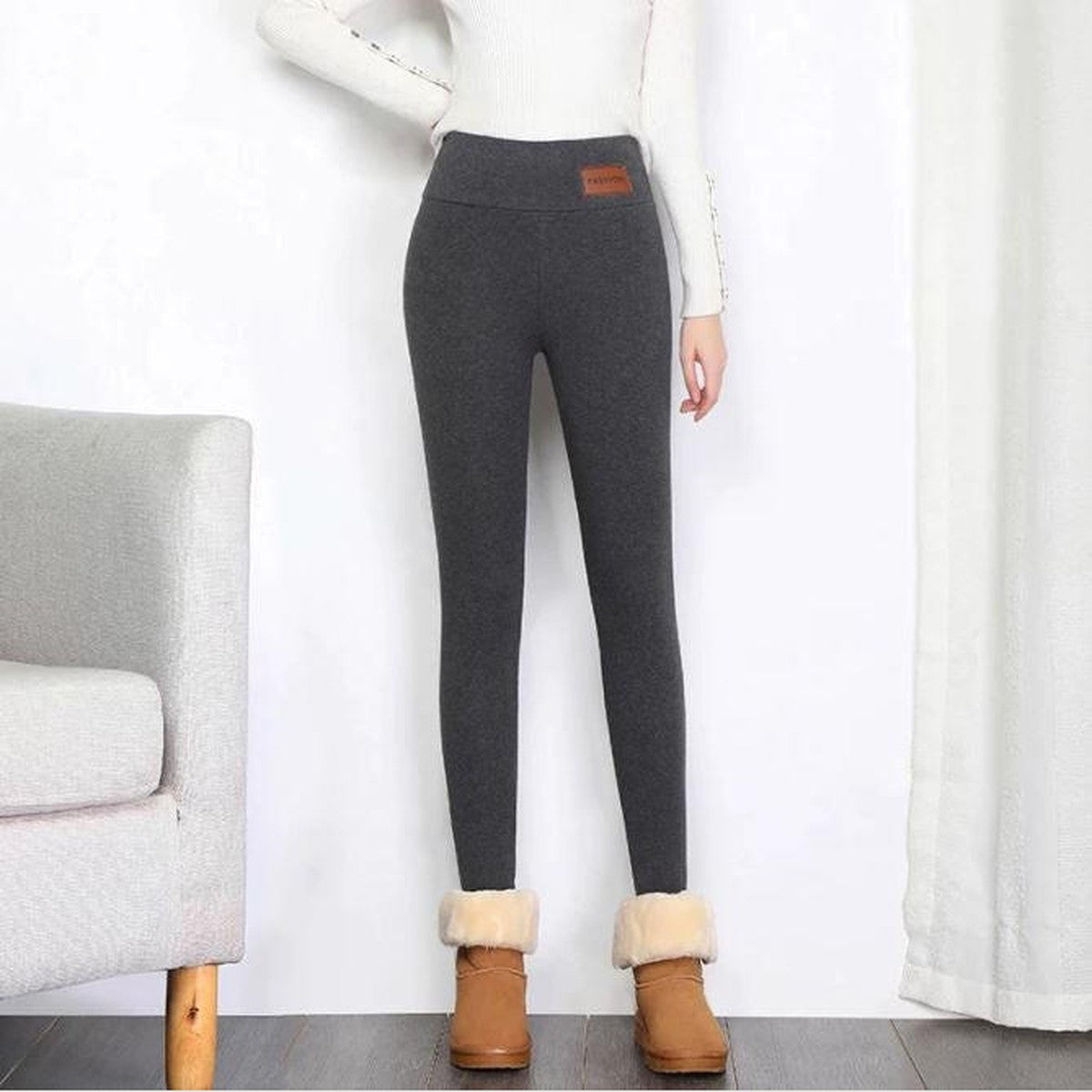 High Waisted Thermal Leggings with Thick Plush Fleece Lining for Cold Weather