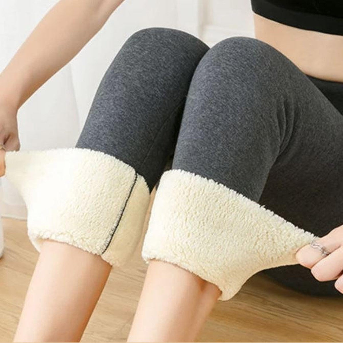 High Waisted Thermal Leggings with Thick Plush Fleece Lining for Cold Weather