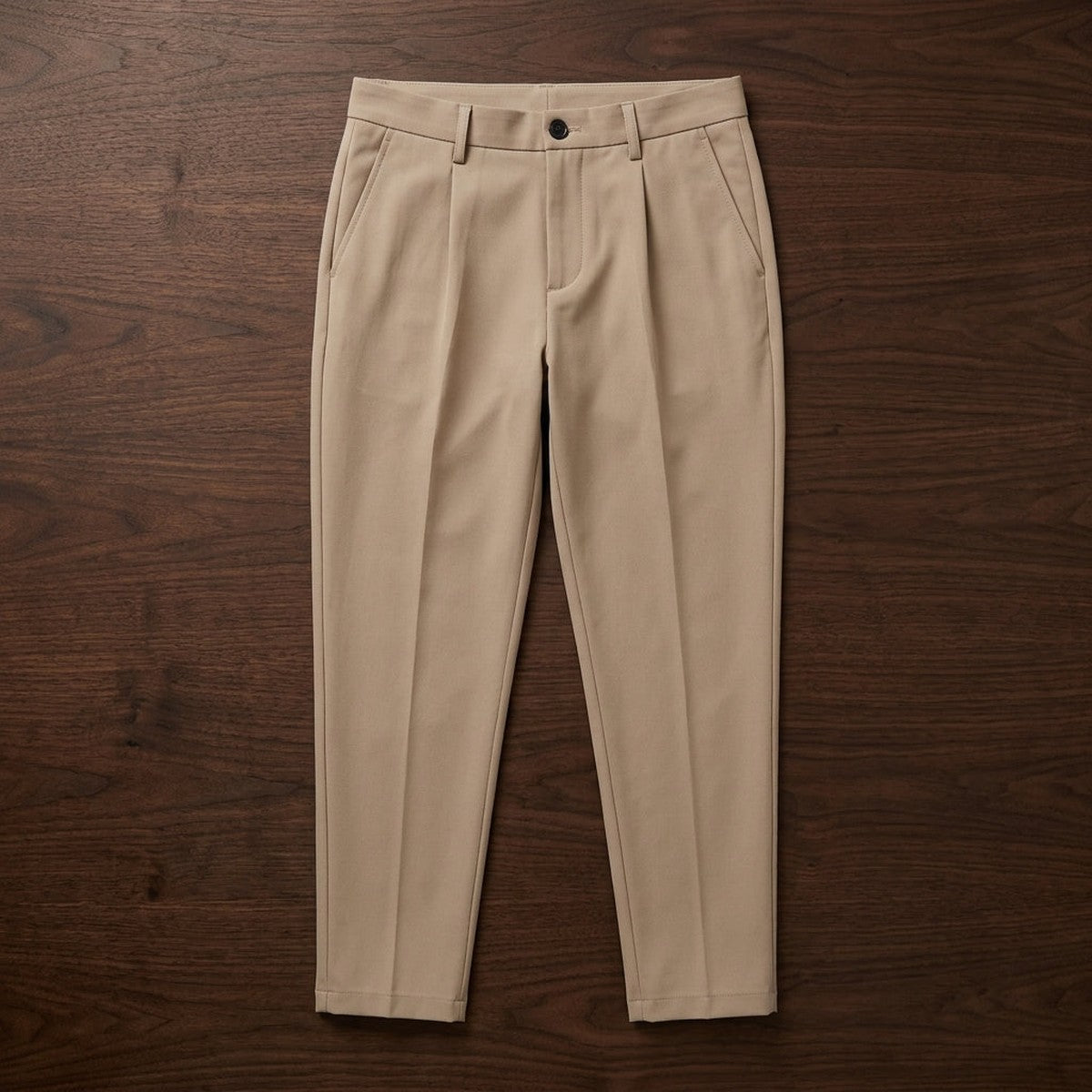 Casual Straight Leg Chino Trousers with Drawstring Waist for Men