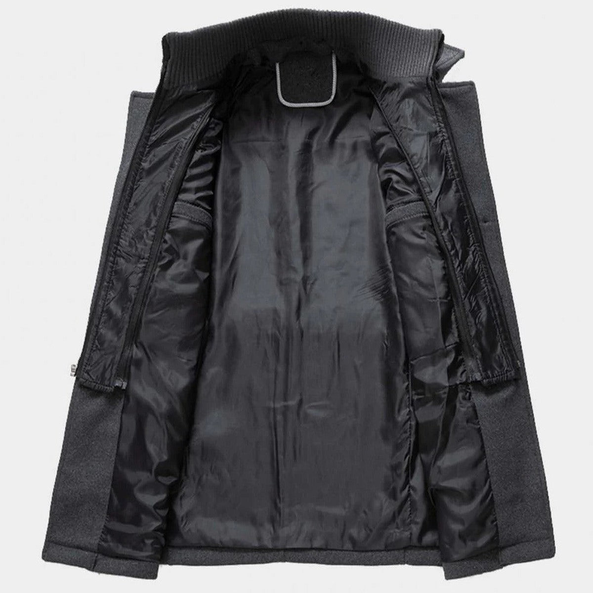 Men Heavyweight Winter Coat with Detachable Fleece Collar and Plaid Lining