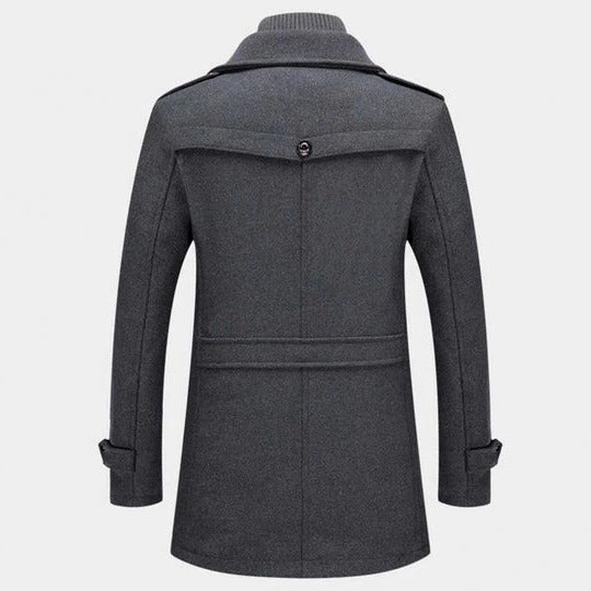 Men Heavyweight Winter Coat with Detachable Fleece Collar and Plaid Lining