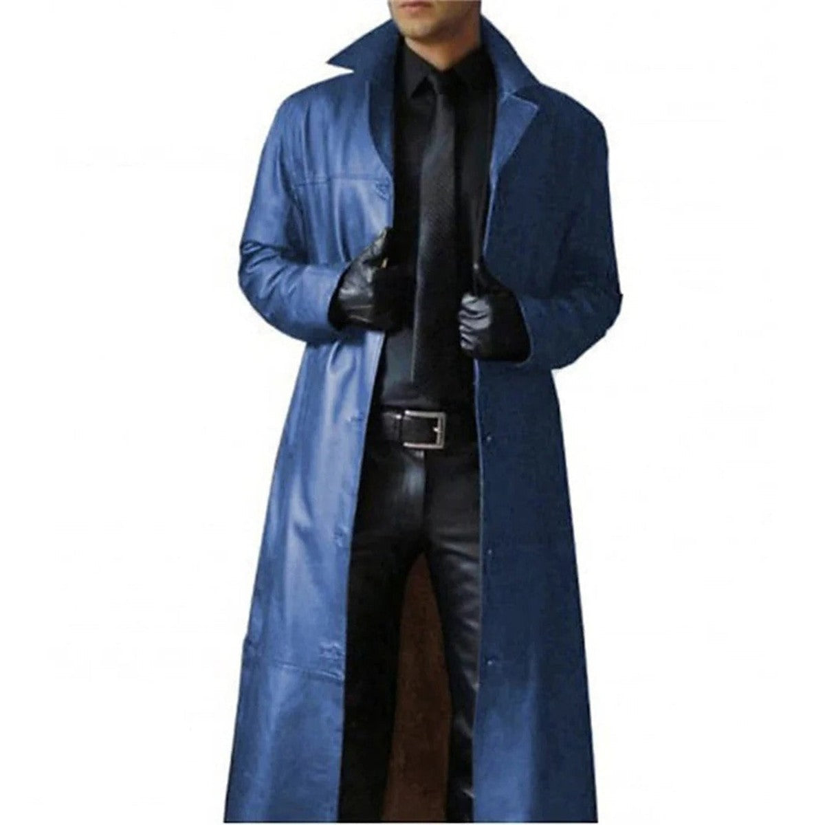 Mens Faux Leather Jacket with Fleece Lining and Warm Stand Collar