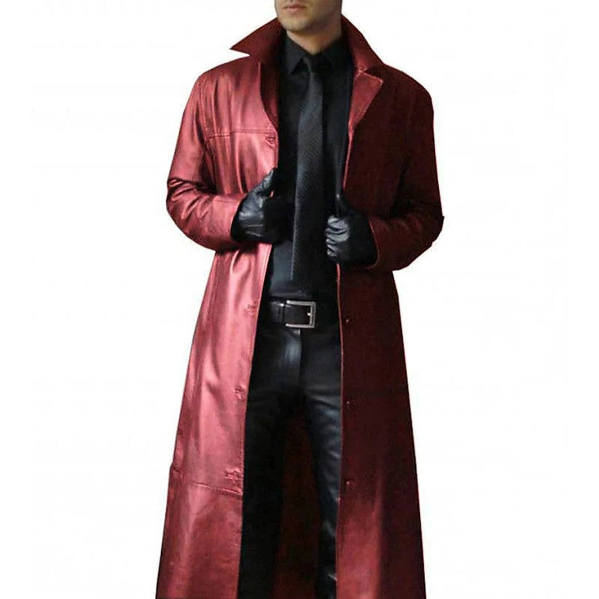 Mens Faux Leather Jacket with Fleece Lining and Warm Stand Collar