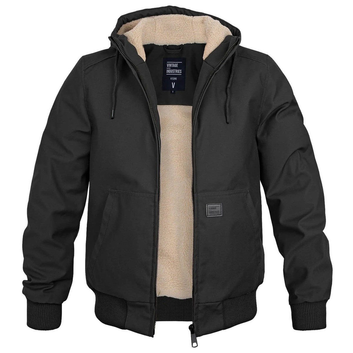 Men Insulated Winter Parka Jacket with Hood and Warm Padded Lining