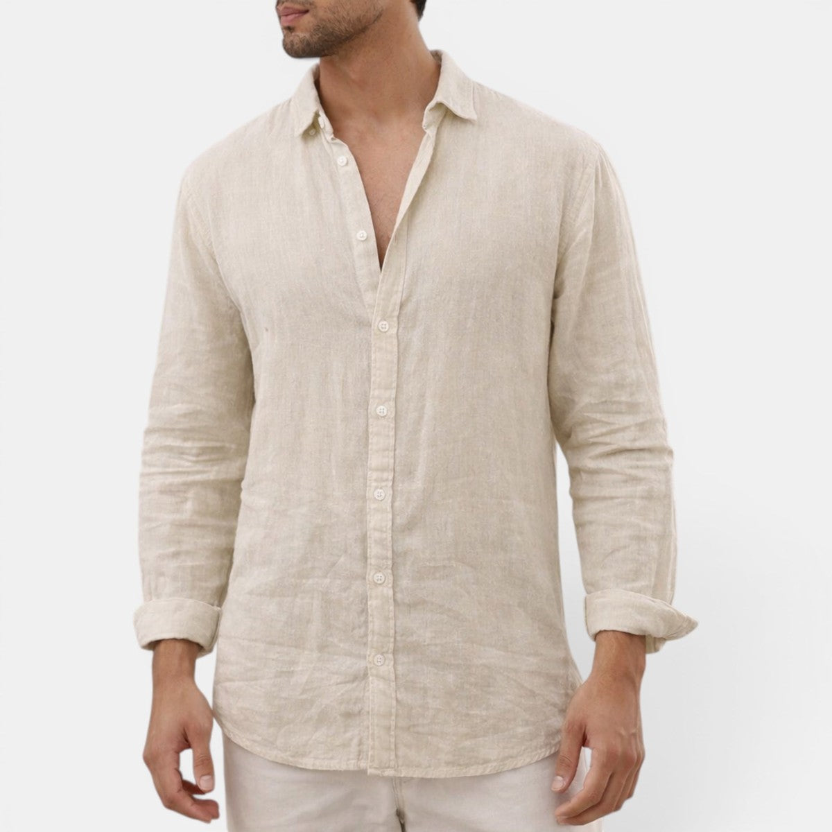 Men Casual Short Sleeve Shirt with Textured Waffle Pattern and Camp Collar