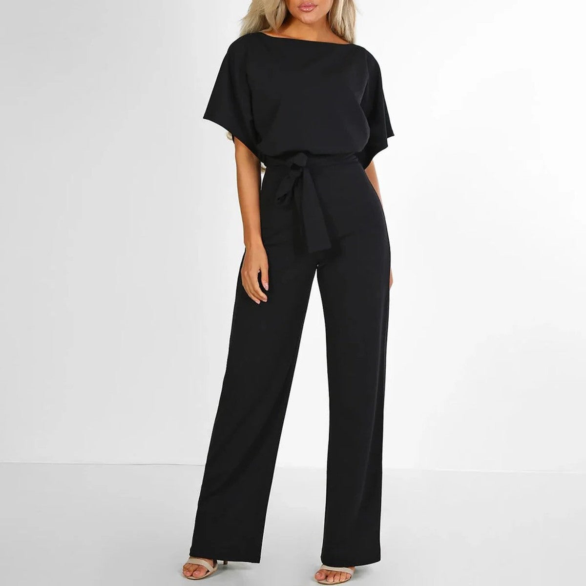 Sleeveless Wide Leg Jumpsuit with Front Patch Pockets