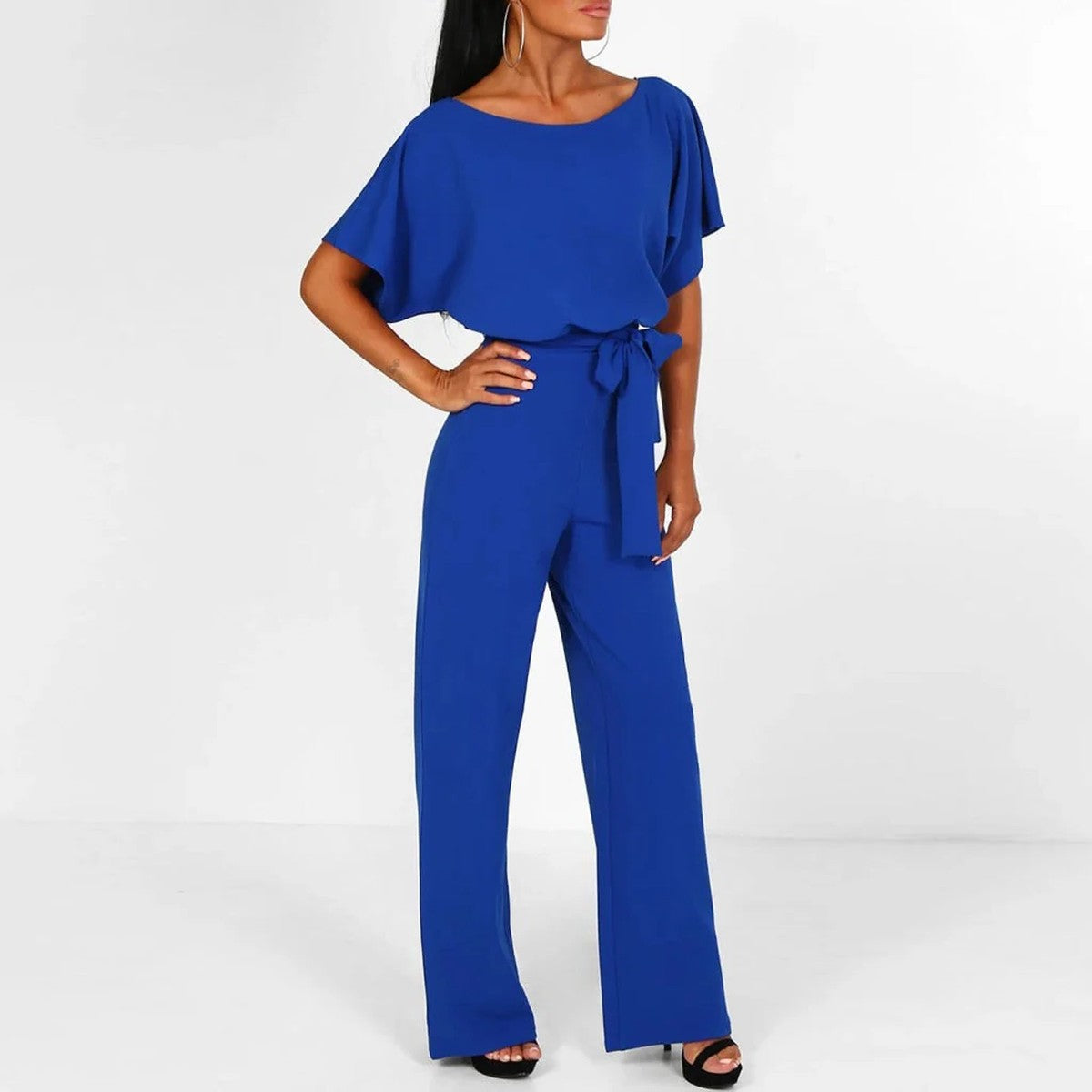 Sleeveless Wide Leg Jumpsuit with Front Patch Pockets