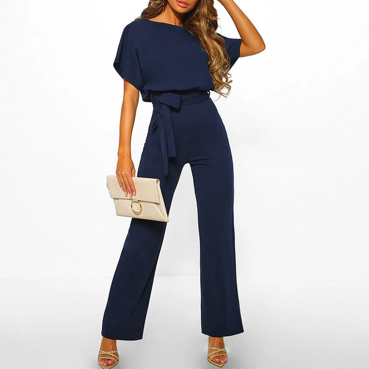 Sleeveless Wide Leg Jumpsuit with Front Patch Pockets