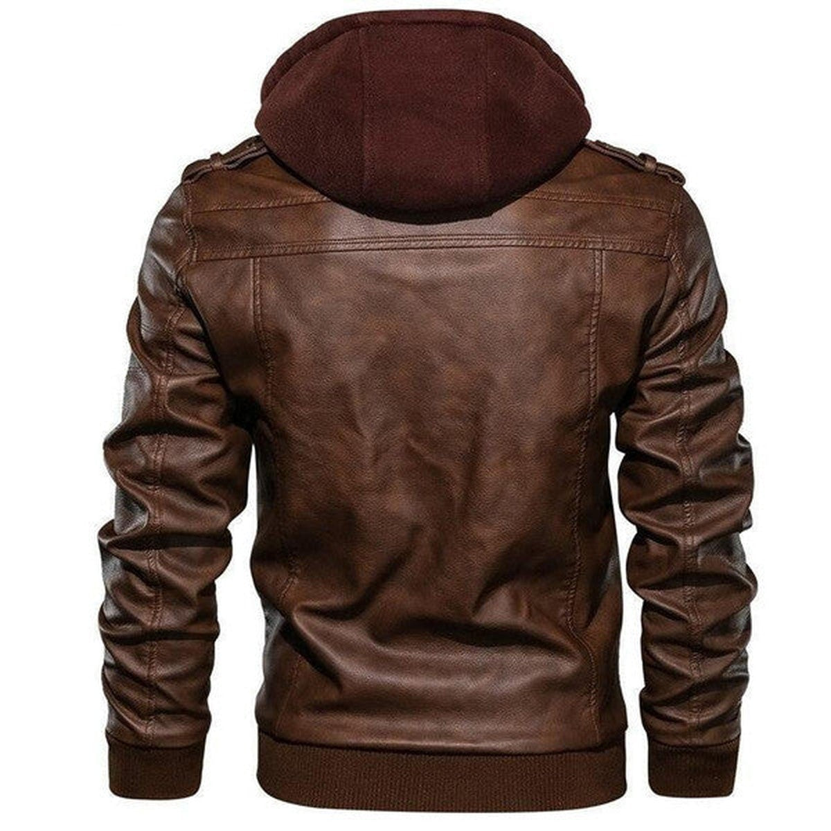Vintage Suede Bomber Jacket with Sherpa Fleece Lining and Collar