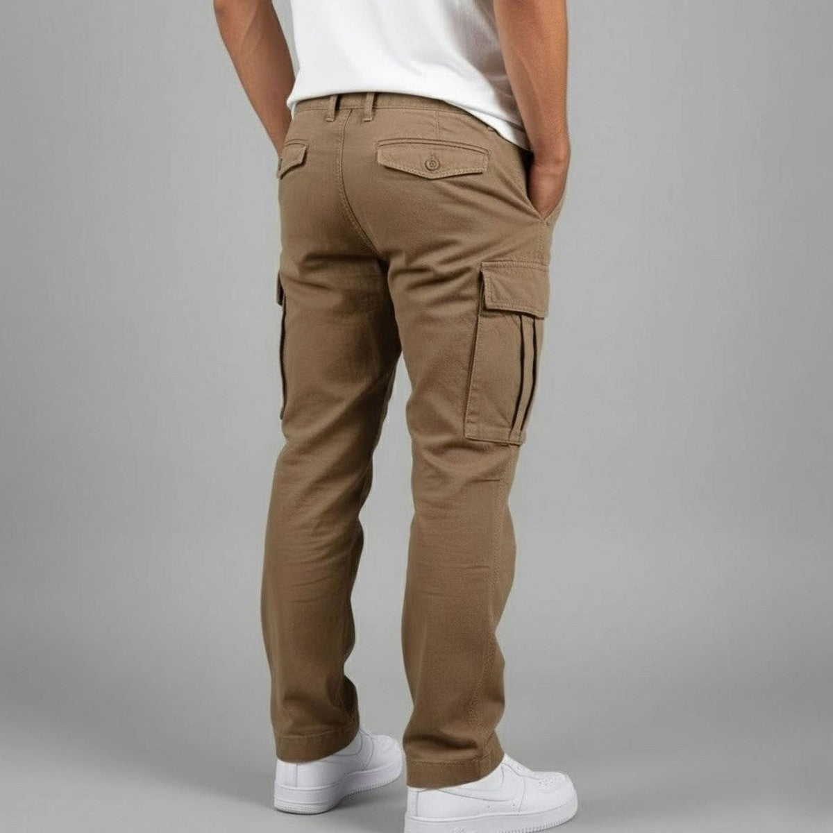Casual Loose Fit Cargo Trousers with Multiple Utility Pockets for Men