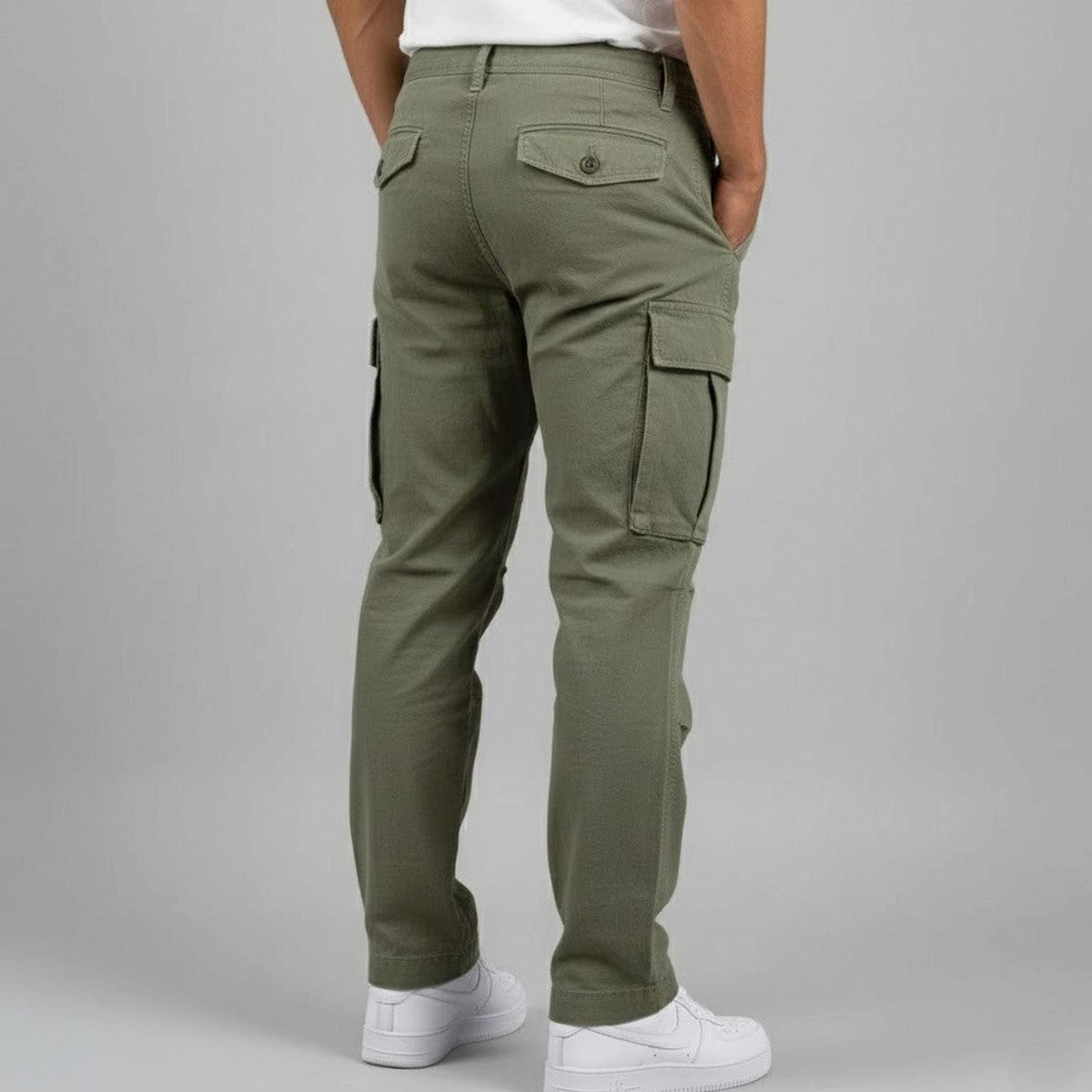Casual Loose Fit Cargo Trousers with Multiple Utility Pockets for Men