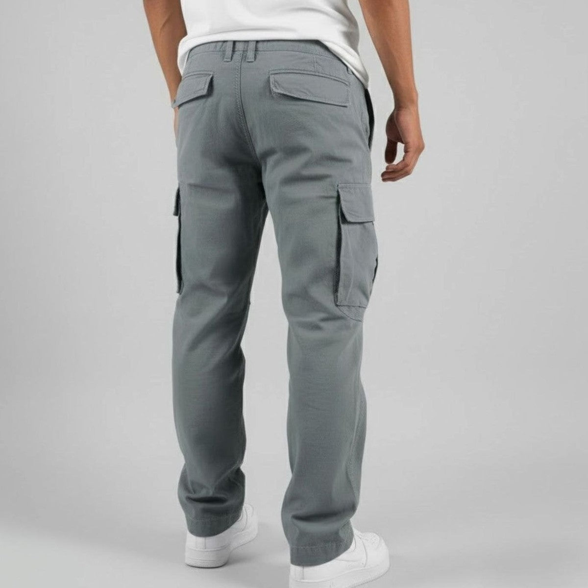 Casual Loose Fit Cargo Trousers with Multiple Utility Pockets for Men