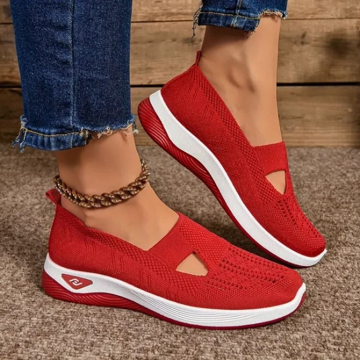 Lightweight Breathable Walking Shoes with Cushioning Wedge Sole for Women