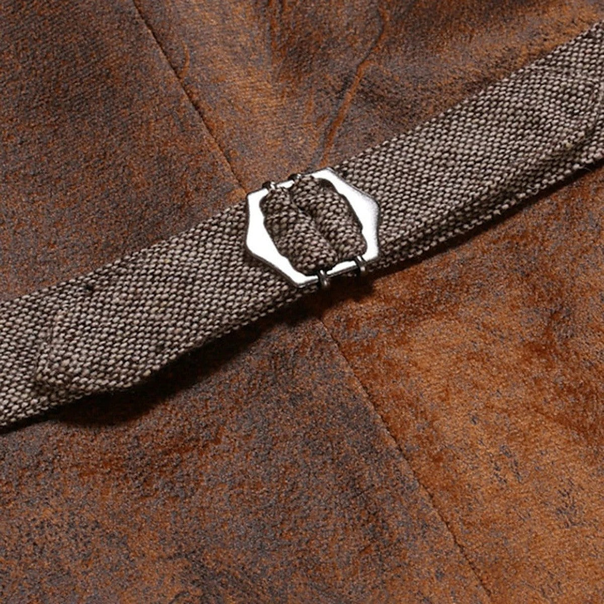 Men Vintage Tweed Suit Vest with Button Front and Pockets