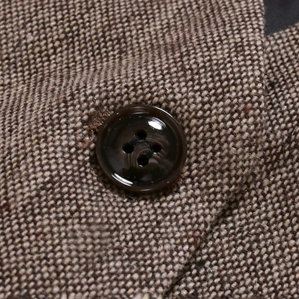 Men Vintage Tweed Suit Vest with Button Front and Pockets