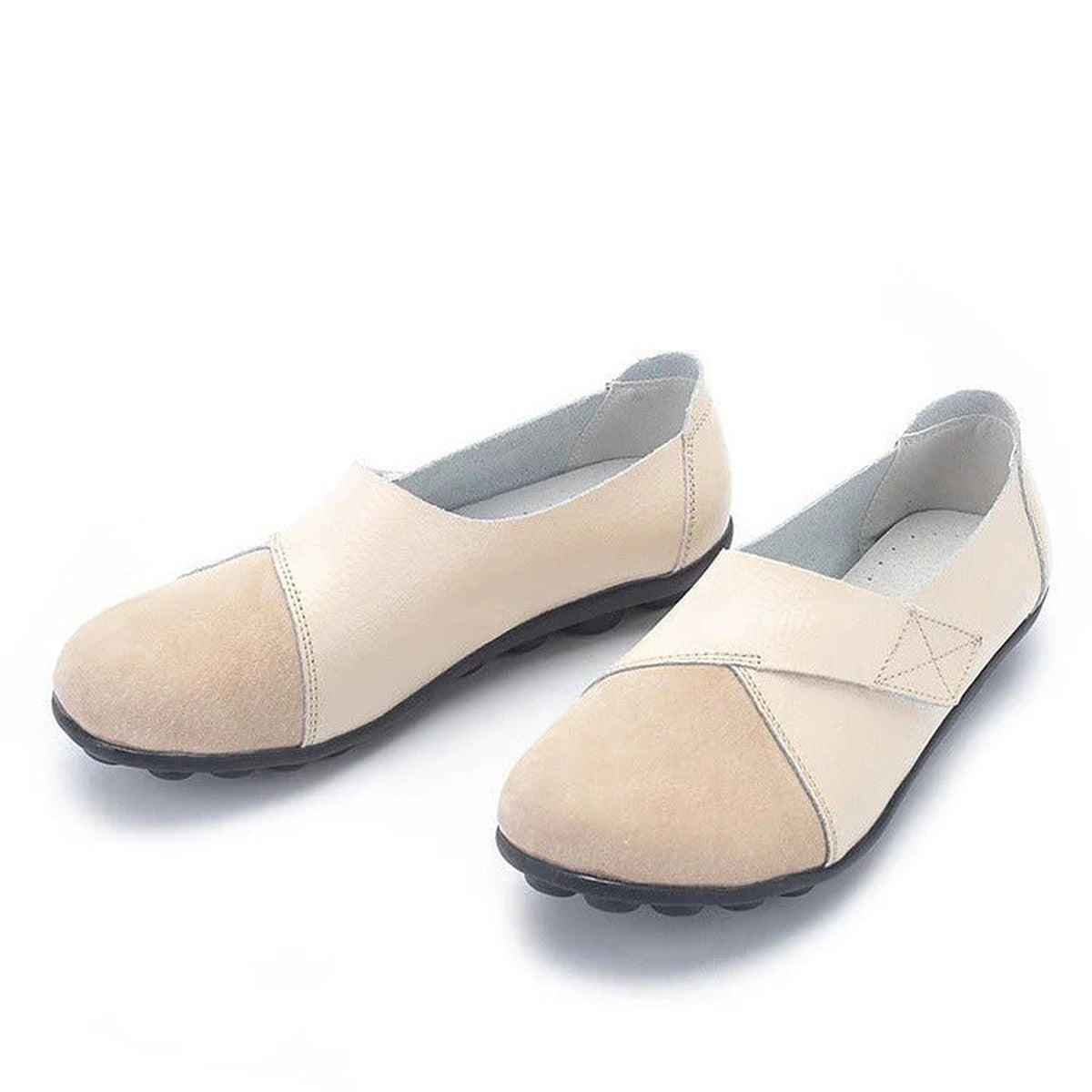 Casual Soft Leather Slip on Loafers with Flexible Comfort Walking Soles