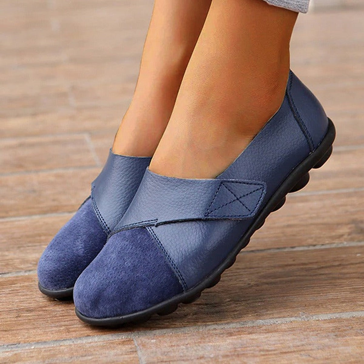 Casual Soft Leather Slip on Loafers with Flexible Comfort Walking Soles