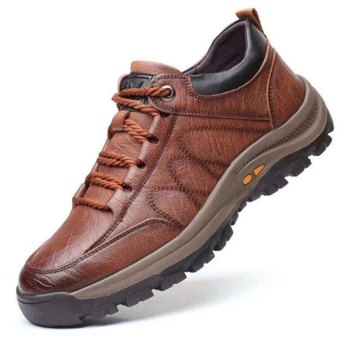 Handmade Leather Walking Loafers with Cushioned Arch Support Soles