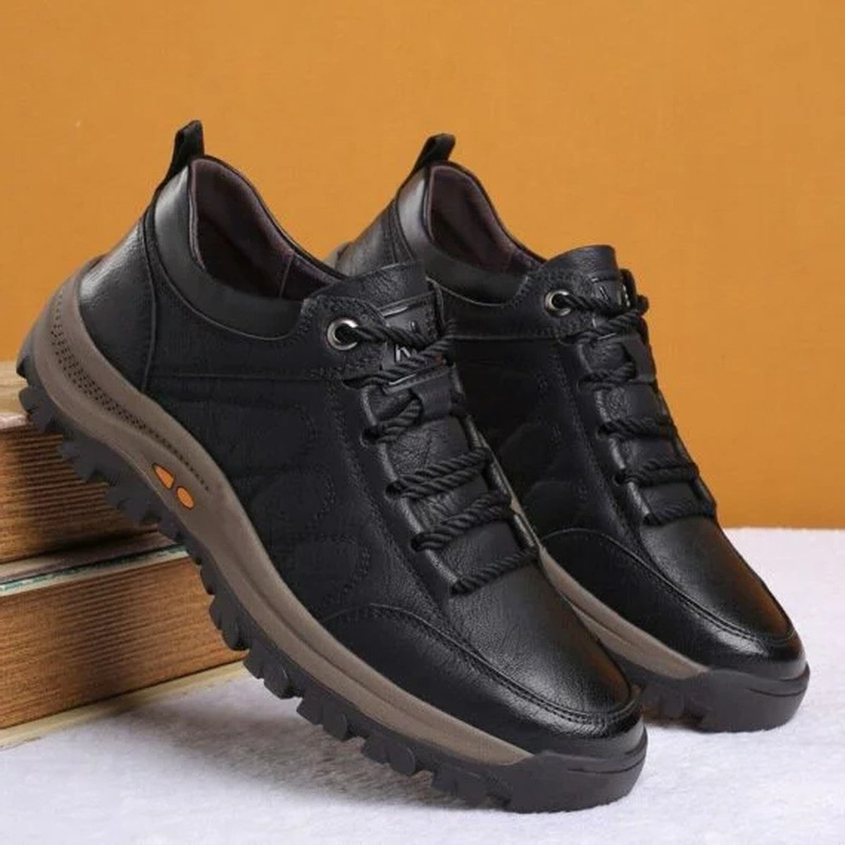 Handmade Leather Walking Loafers with Cushioned Arch Support Soles