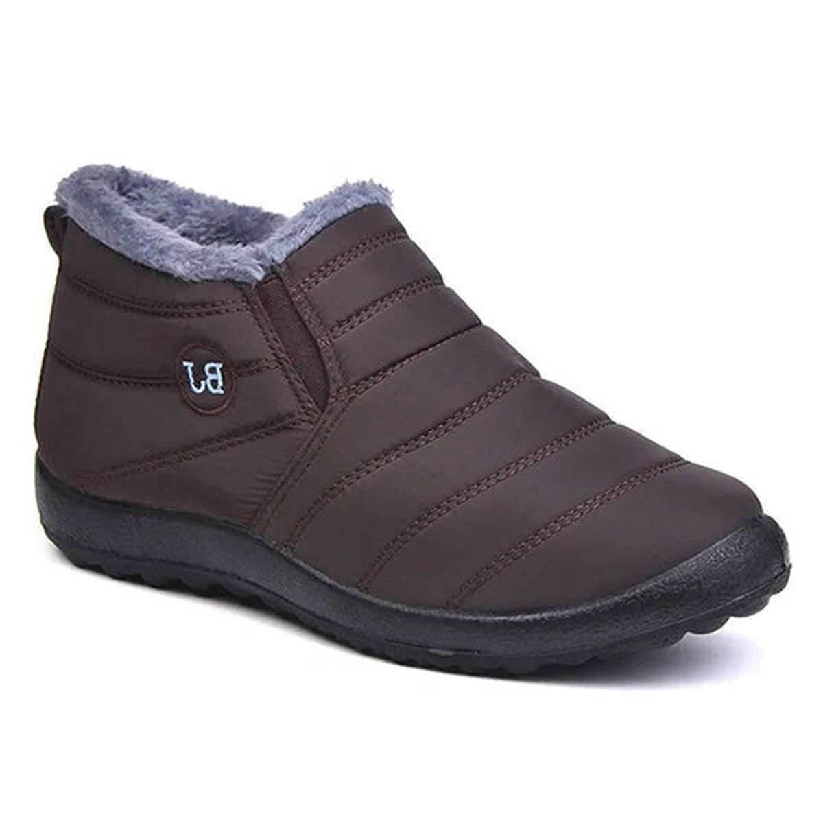 Thermal Ankle Snow Boots with Warm Fleece Lining and Grippy Winter Soles
