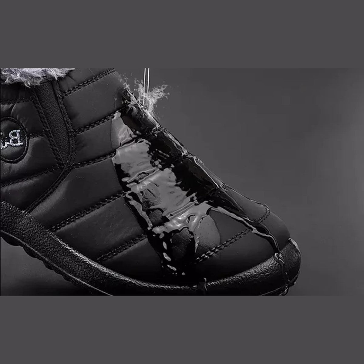 Thermal Ankle Snow Boots with Warm Fleece Lining and Grippy Winter Soles