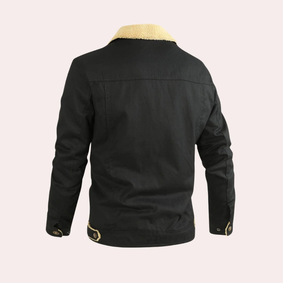 Men Lightweight Casual Bomber Jacket with Ribbed Collar and Sleeve Pocket