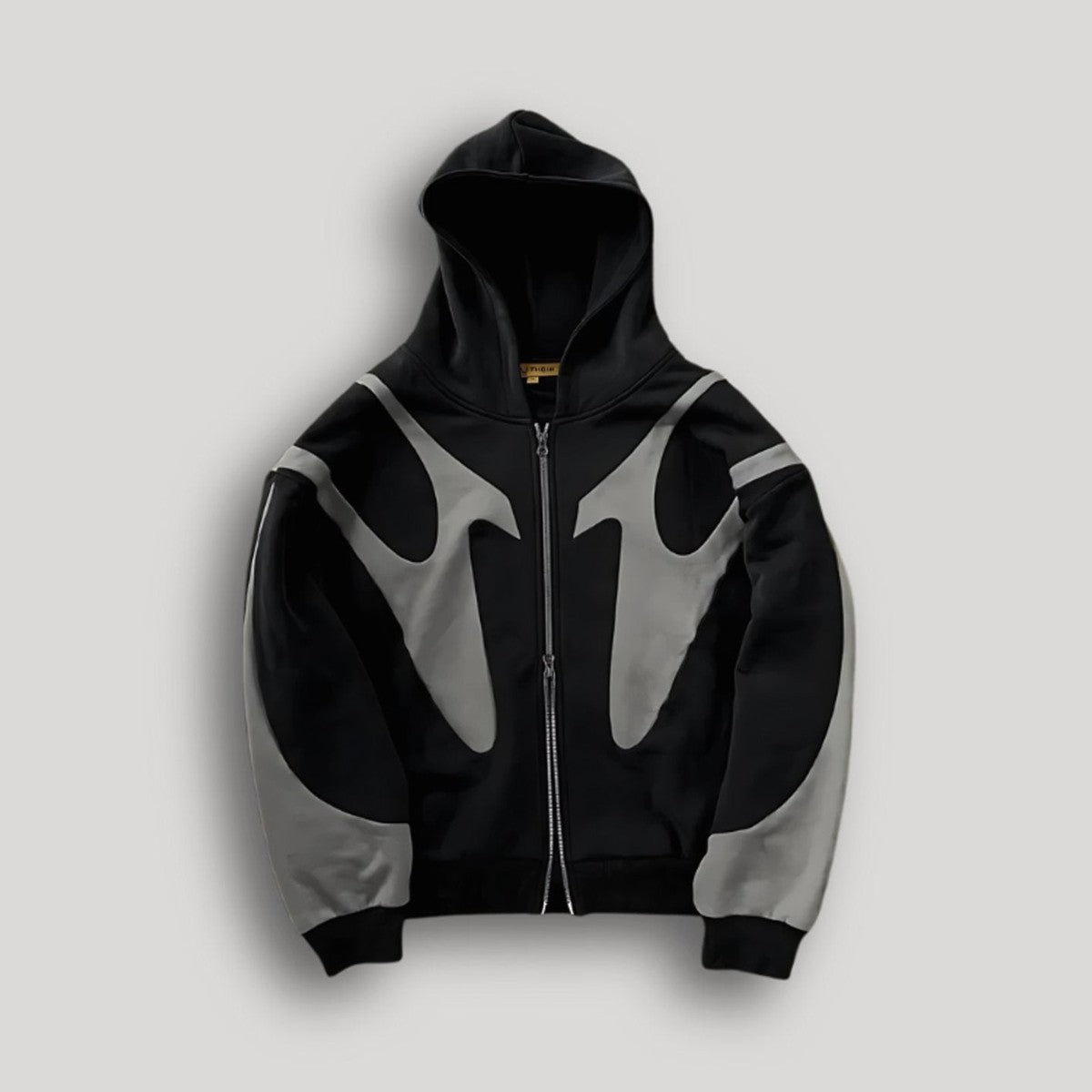 Men Long Sleeve Full Zip Sweatshirt with Graphic Print and Drawstring Hood