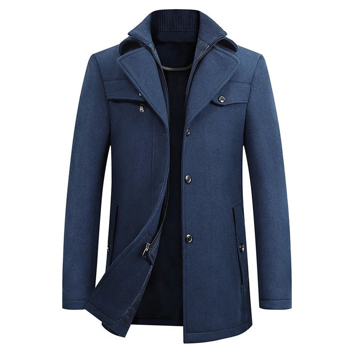 Men Long Warm Parka Jacket with Detachable Hood and Padded Lining