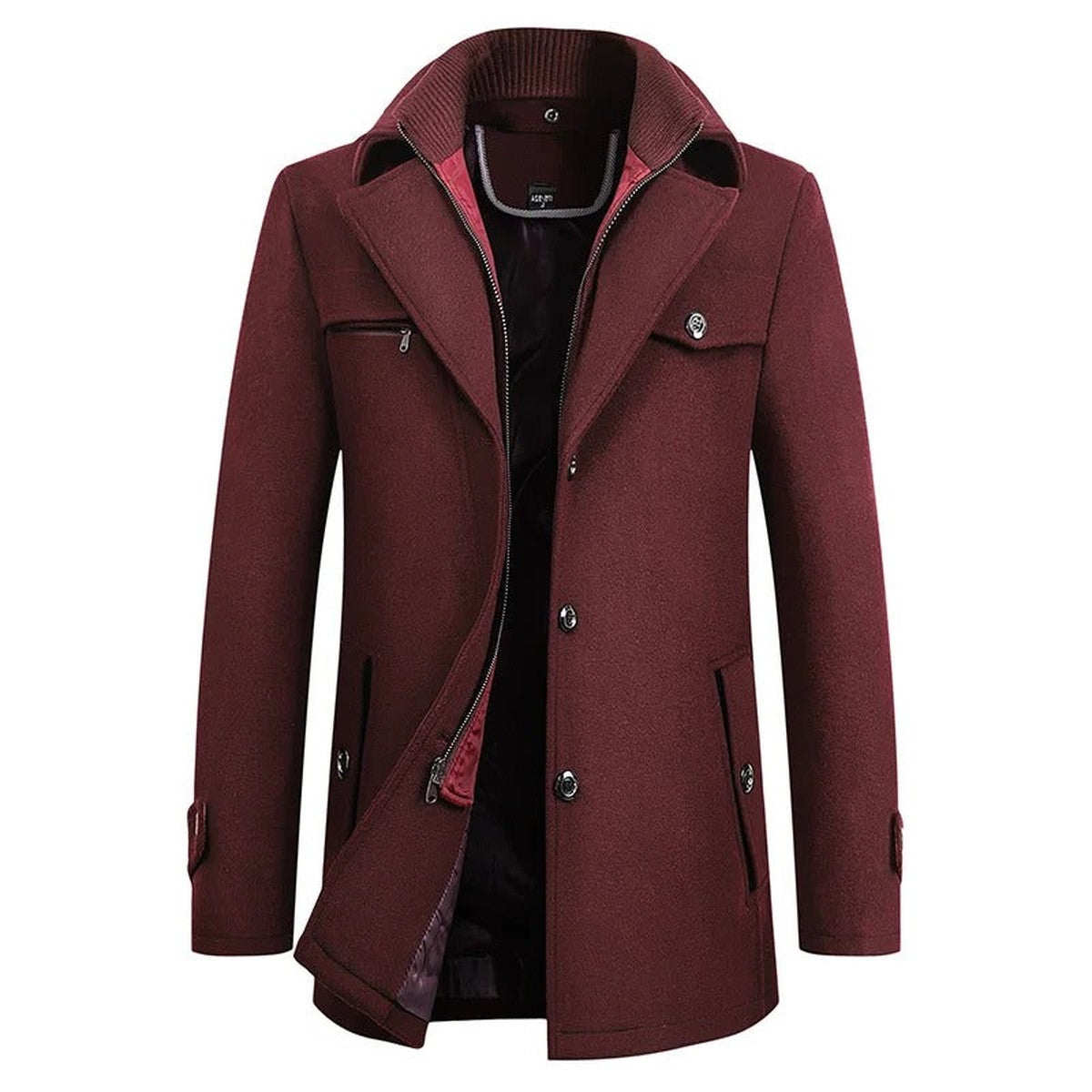 Men Long Warm Parka Jacket with Detachable Hood and Padded Lining