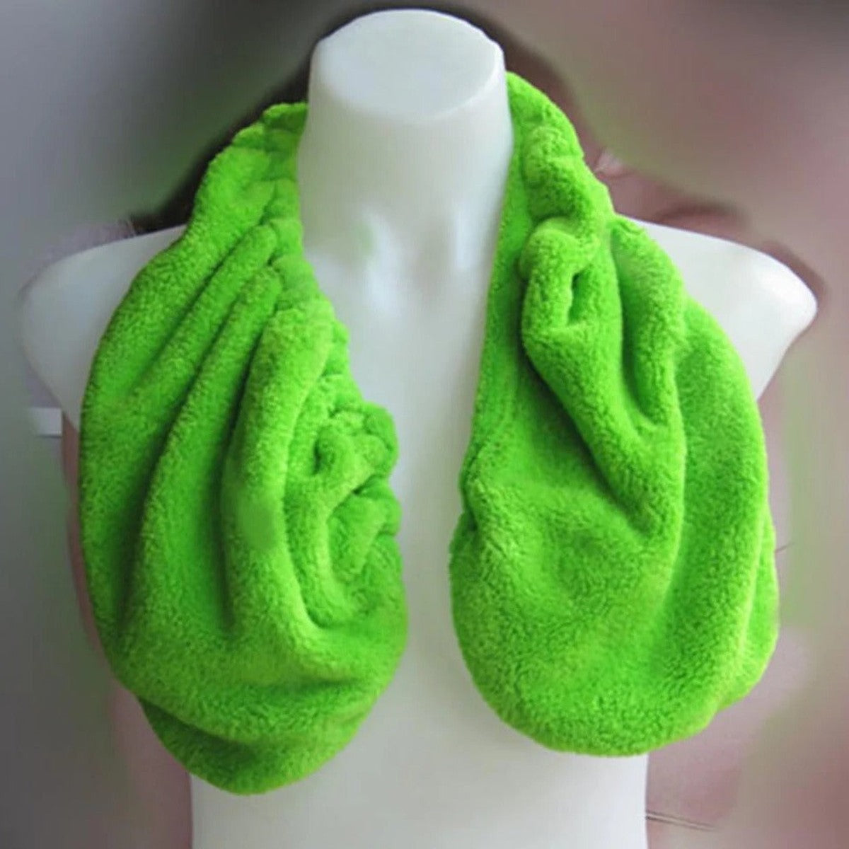 Absorbent Terry Cloth Breast Towel Bra with Adjustable Halter Neck for Lounging