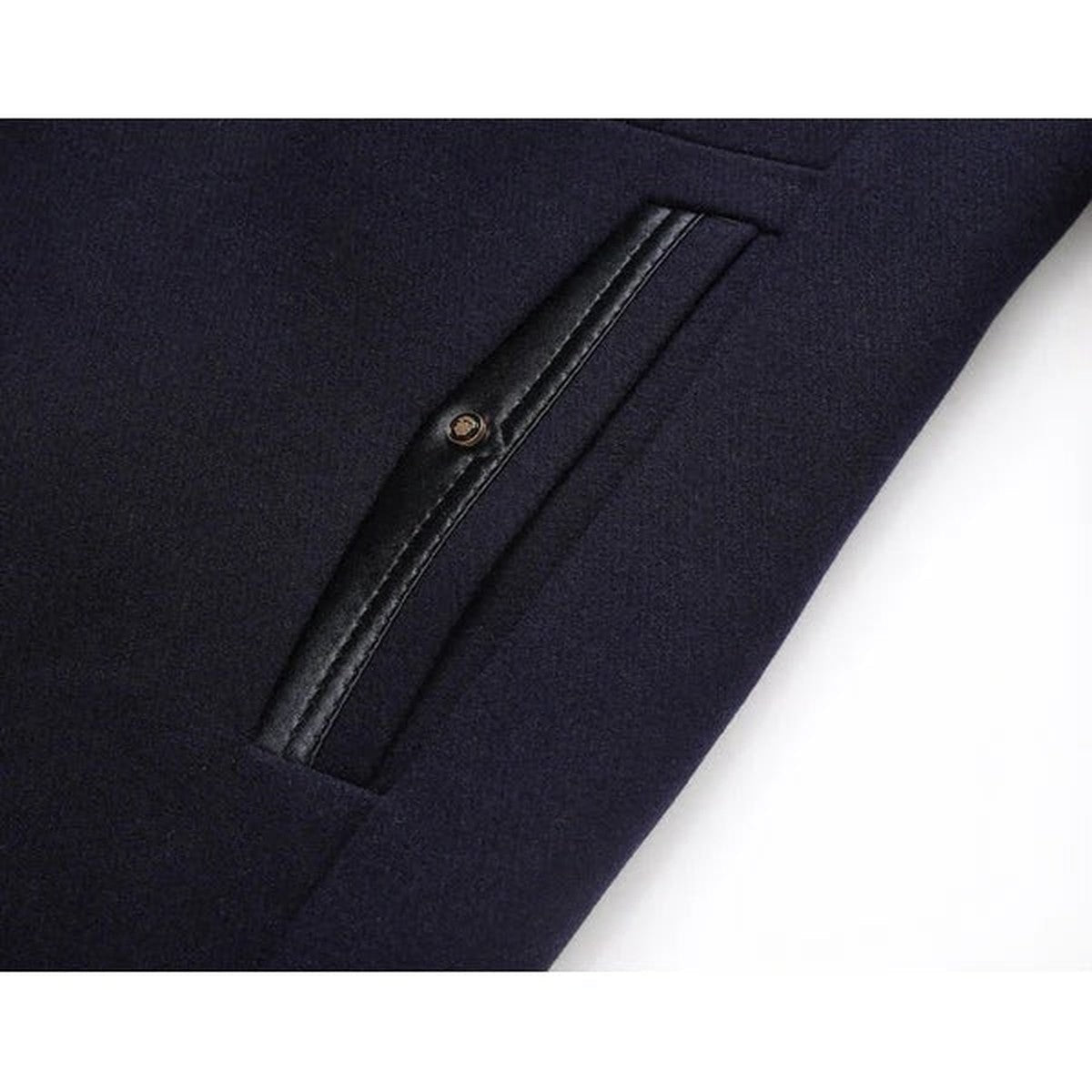 Classic Mens Wool Blend Overcoat with Notched Lapel and Button Closure